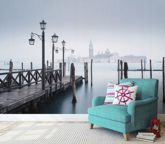 Fototapete: Venēcijas piestātne miglā